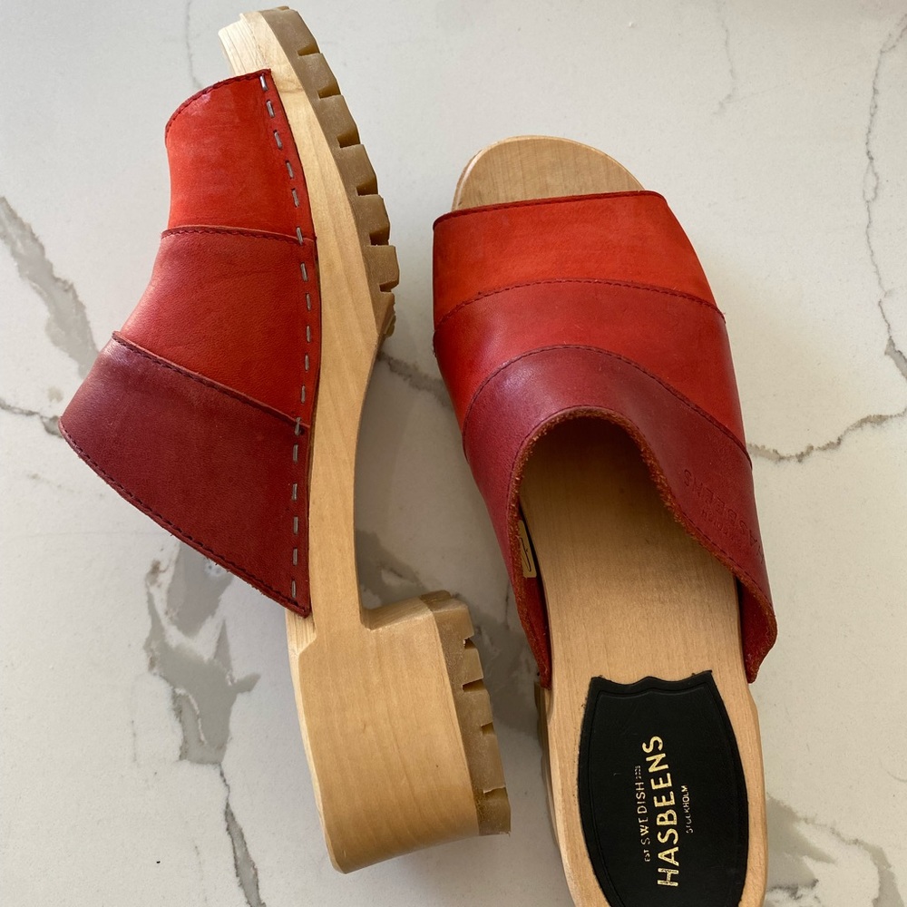 Rare Swedish Hasbeens Mona Heeled clog